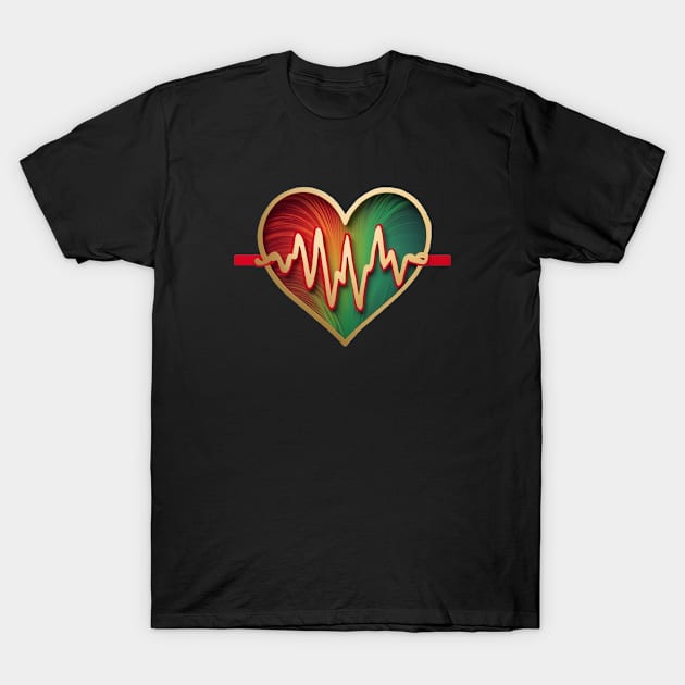 Reggae Heartbeat T-Shirt by ReggaeArtGifts